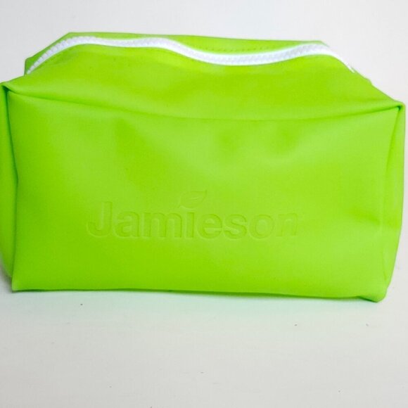JAMIESON Vitamins Silicone Tote Cosmetic Bag NEW Unused BRIGHT CHEERFUL GREEN - Picture 2 of 7